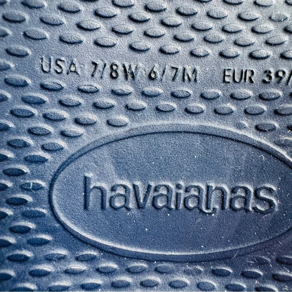 Havaianas unisex rubber slides navy blue size 6/7 sandals